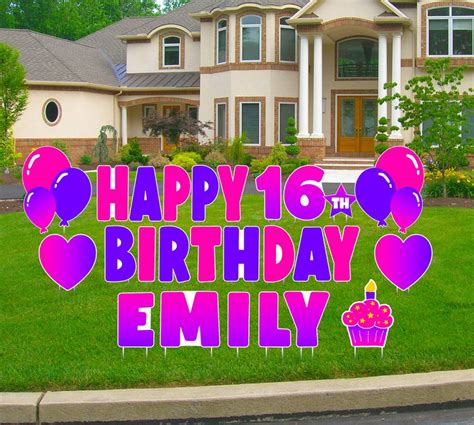 Happy Birthday Lawn Signs Yard Signs Outdoor Lawn Etsy