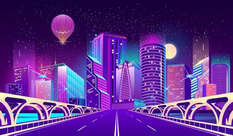 Download Background With Night City In Neon Lights for free en 2020 | Luz de neón, Iluminación ...