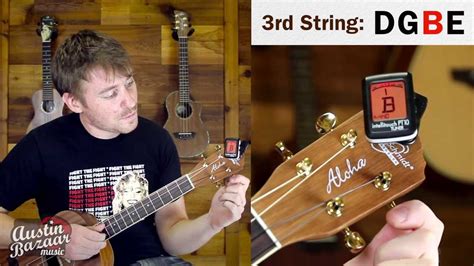 How To Tune A Baritone Ukulele To Dgbe Standard Tuning Youtube