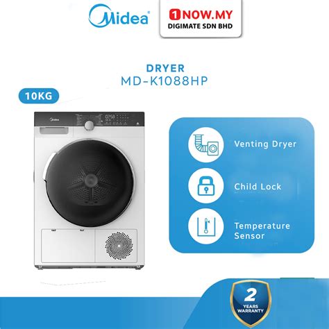 Midea Kg Front Load Dryer Md K Hp White Heat Pump Nowmy