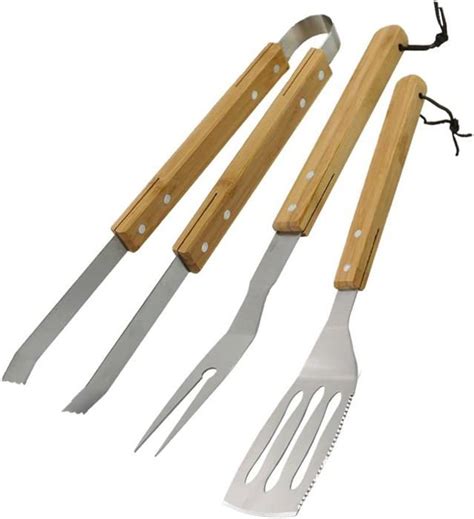 Ustensile Barbecue Plancha Set Ustensiles Standard Bambou Barbecue