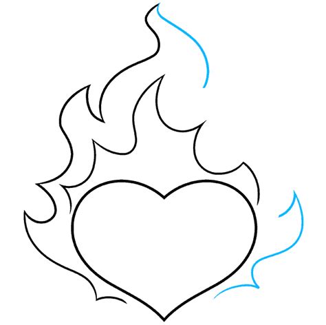 How to Draw a Heart on Fire - Really Easy Drawing Tutorial
