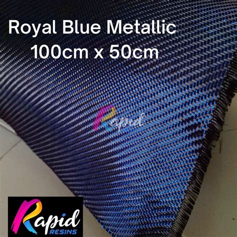 Jual Serat Karbon Twill Metalik Biru Blue Metallic Carbon Fiber Fabric