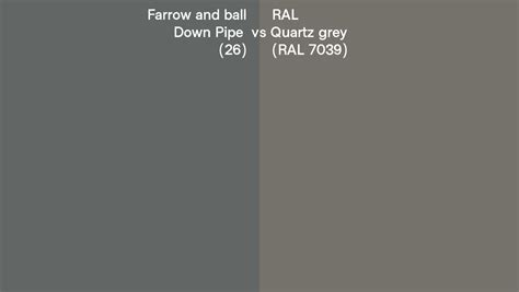 Farrow And Ball Down Pipe 26 Vs RAL Quartz Grey RAL 7039 Side By