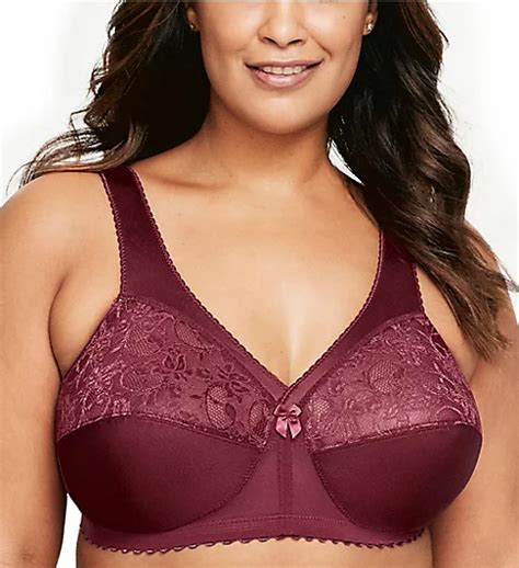 Magic Lift Full Figure Wireless Support Bra Burgundy 40dd