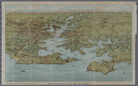 Birds Eye View Of The Port Of Sydney 1913 Australia Itinerary