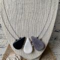 Black And White Teardrop Tagua Nut Necklace Galapagos Tagua Jewelry