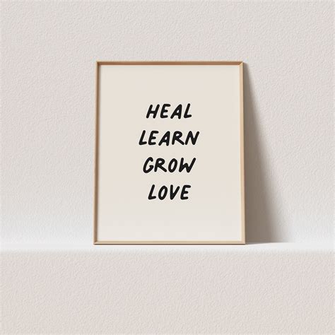 Quirky Print Heal Learn Grow Love Scribble Etsy In 2022 Typography This Too Shall Pass Print