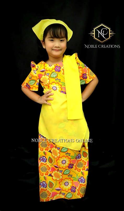 KIDS FILIPINIANA DRESS Floral Patadyong Philippine National Australia ...