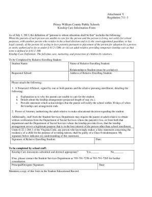 Fillable Online R Attachment V Kinship Care Information Form Fax