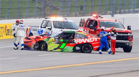 Nascar Driver Justin Allgaier Takes Hard Hit Into Wall During Xfinity