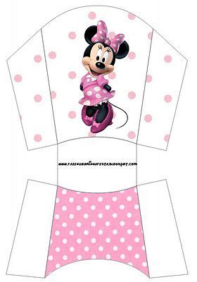 Minni In Rose Polka Dots Free Printable Party Boxes Minnie Mouse