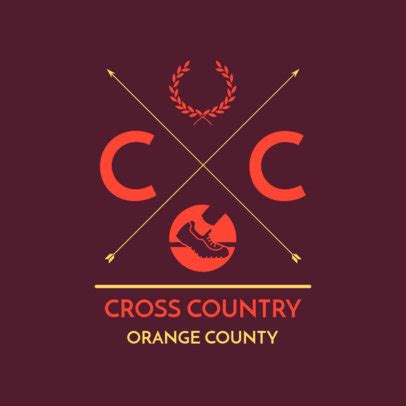 Placeit - Cross Country Logo Maker with a Sneaker Clipart