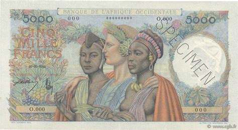 5000 Francs Spécimen FRENCH WEST AFRICA 1947 P 43s b70 0593 Banknoten