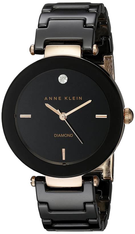 Anne Klein Womens Genuine Diamond Dial Ceramic Bracelet Watch