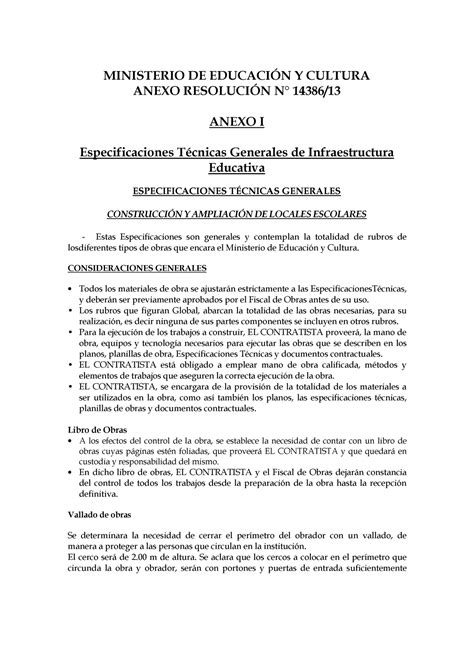 Especificaciones T Cnicas Para Infraestructura Escolar Word Ultimo