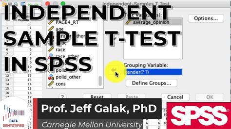 Independent Sample T Test In Spss Tutorial Spss Tutorial Video 13