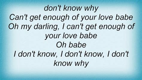 Barry White Cant Get Enough Of Your Love Lyrics Youtube