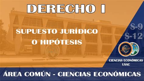 Derecho Supuesto Jur Dico O Hip Tesis Econ Micas Usac Youtube