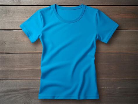 Maqueta De Camiseta Azul Femenina Foto Premium