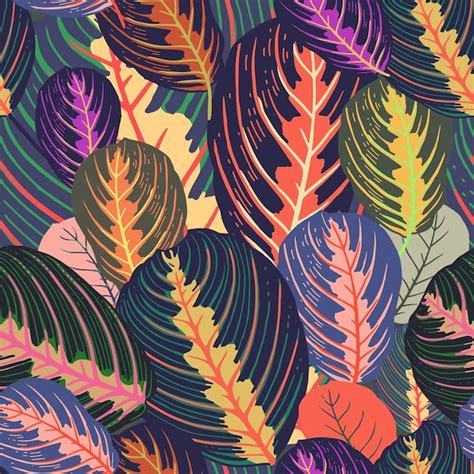 Premium Vector Tropical Leaves Seamless Pattern