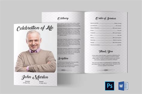 Funeral Program Template Obituary Program Template By Designscozy Thehungryjpeg