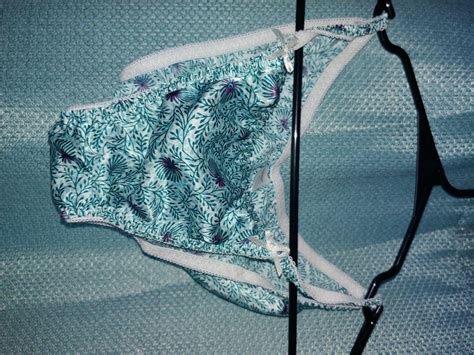 Vintage Joe Boxer Satin String Bikini Light Blue Panties Silky Size L