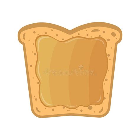 Toast With Peanut Paste Stock Vector Illustration Of Cream