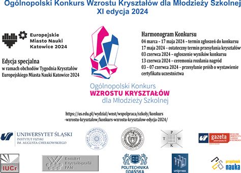 Zaproszenie Na Og Lnopolski Konkurs Wzrostu Kryszta W Dla M Odzie Y