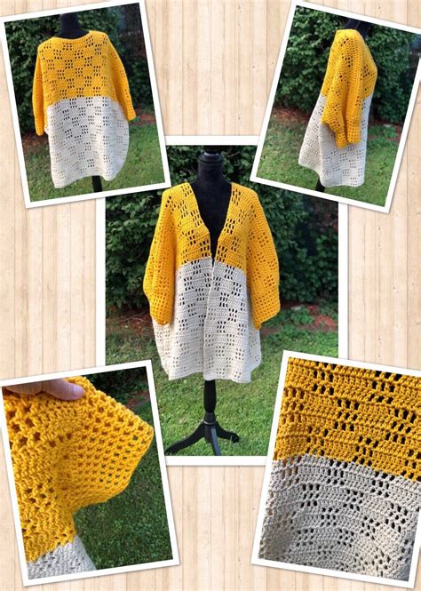 Cardigan Crochet Pattern The Colorblock Cardigan Pattern Only Etsy