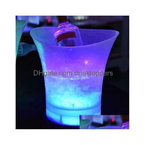 Hilife 5l Led Waterproof Ice Ice Buckets For Drinks Cooler In For