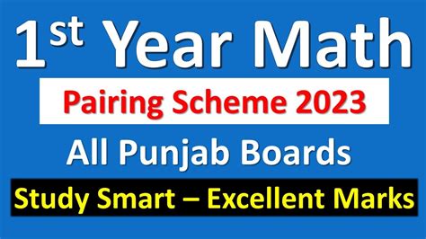 1st Year Math Pairing Scheme 2023 Punjab Boards Math Class 11 Paper