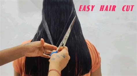 Easy Straight Haircut At Home How To Cut Hair Straight सीरफ 5min