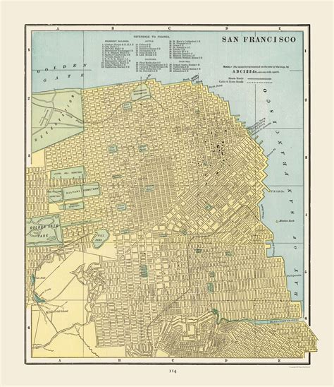 Historic City Map San Francisco California Cram 1892 23 X 2661