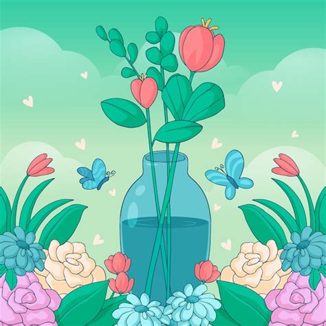 Ilustraci N De Primavera Floral Dibujada A Mano Vector Gratis