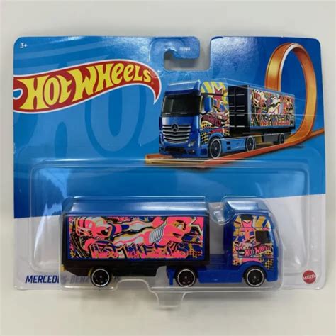HOT WHEELS TRACK STARS Mercedes Benz Actros Truck HAULER Semi Rig New PicClick UK