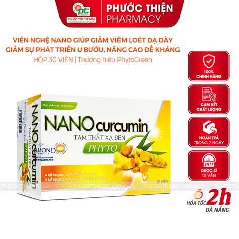 Viên uống tinh bột nghệ Nano Curcumin Tam Thất Xạ Đen Phyto Hỗ trợ viêm