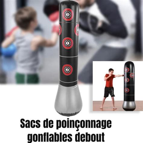 Sac De Frappe Sur Pied Gonflable 145cm Punching Ball Pour Fitness WEI6