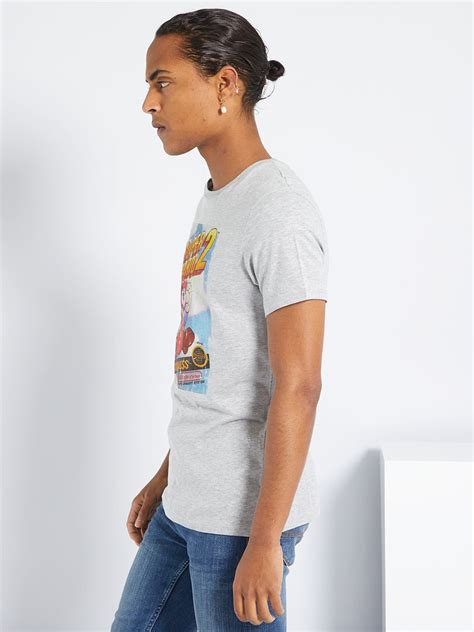 T shirt Super Mario Bros 2 gris chiné Kiabi 12 00