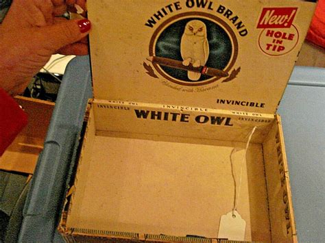 Rare White Owl Blended Havana Invincible Wooden Cigar Box Tax Stamp Remnant Ebay