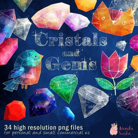 Watercolor Cristal And Gem Clipart Watercolor Clipart Cristal Clipart