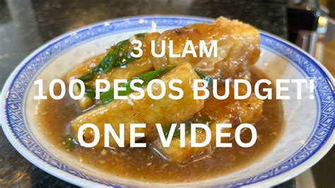 Tatlong Ulam Peso Budget One Cooking Video Youtube