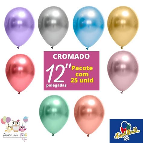 Bal O Cromado Polegadas Festball Uni Inspire Sua Festa Loja