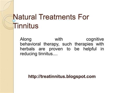 Natural Treatments For Tinnitus Ppt