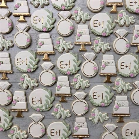 Wedding Bridal Shower Bride Groom Custom Personalized Hand Decorated Sugar Shortbread Cookies