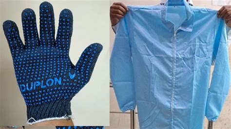 Cotton Blue Dotted Hand Gloves 6 10 Inches Finger Type Full Fingered