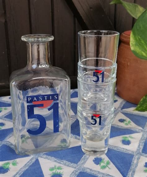 Vintage Iconic Pastis Branded Water Carafe And Two Matching Etsy