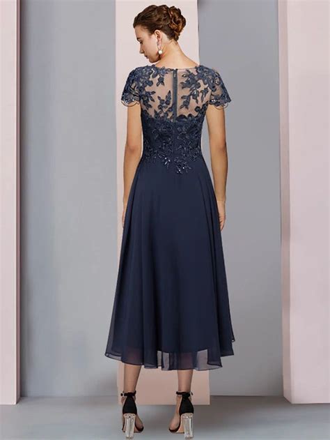 A Line Mother Of The Bride Dress Formal Wedding Guest Elegant Scoop