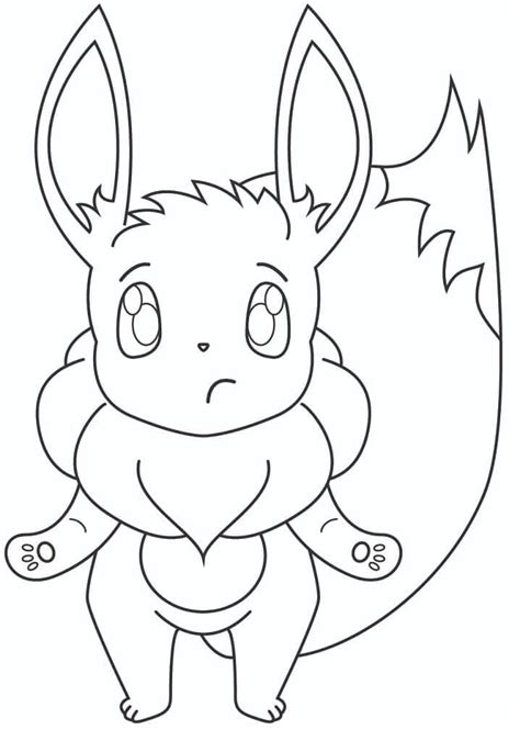 Pokémon Eevee Fofo para colorir imprimir e desenhar Colorir Me