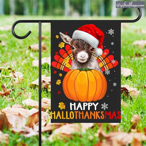 Happy Thanksgiving Ragdoll Funny Goat Happy Hallothanksmas Garden Flag, House Flag, Home Decor ...